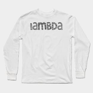 Lambda Letter Doodle Pattern Long Sleeve T-Shirt